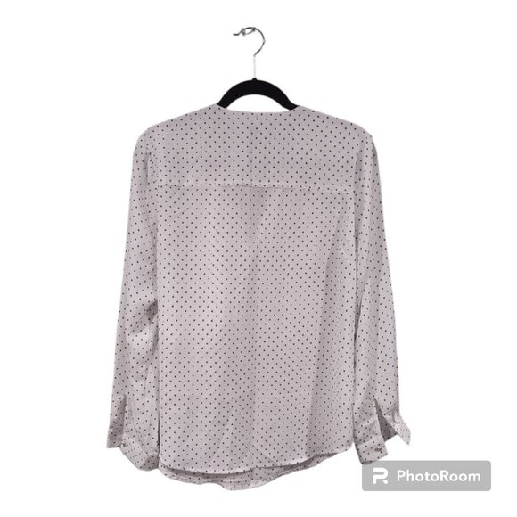 Anne Klein White Top Polka Dot Long Sleeve Size Medium - 3FOR$25 - - Picture 2 of 8